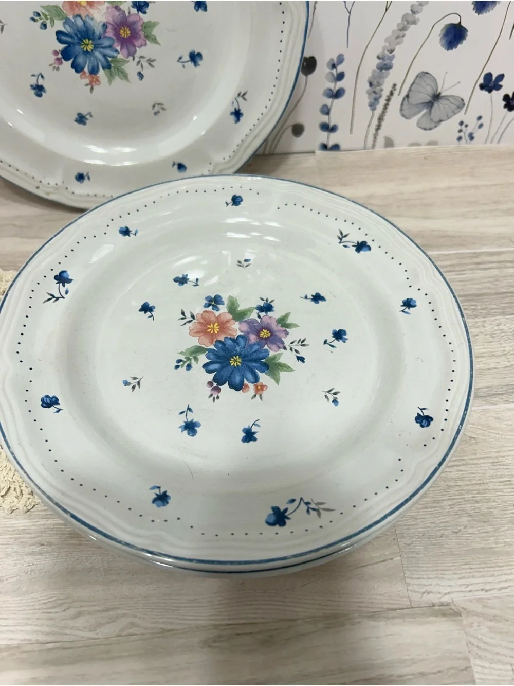 Vintage Newcor Provincial Bouquet 1987 Floral Salad Plates Set of 3